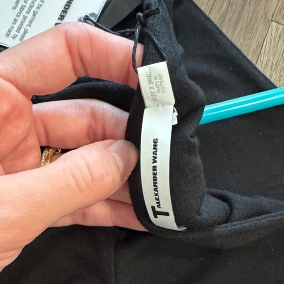 T by Alexander Wang Sheath dress longsleeve black cross cross deep v size XS - Picture 3 of 7